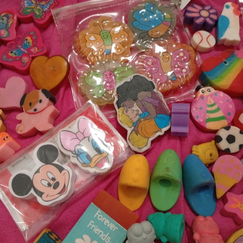 Vintage erasers collection used