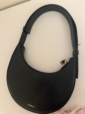 Furla handbag like new, black and gold