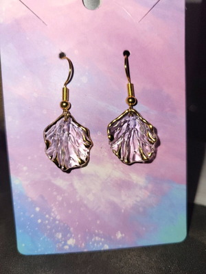 Petalaki earrings new, gold transparent with stainless steel fittings