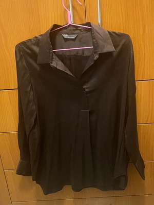 Marks & Spencer satin shirt like new, dark brown