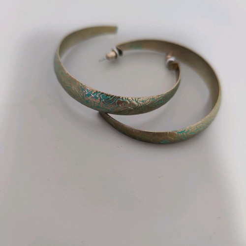 Earrings set with 2 pairs used, turquoise hoops by Accessorize