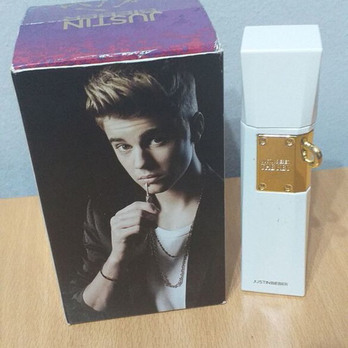 Justin Bieber perfume packaging used, empty bottle