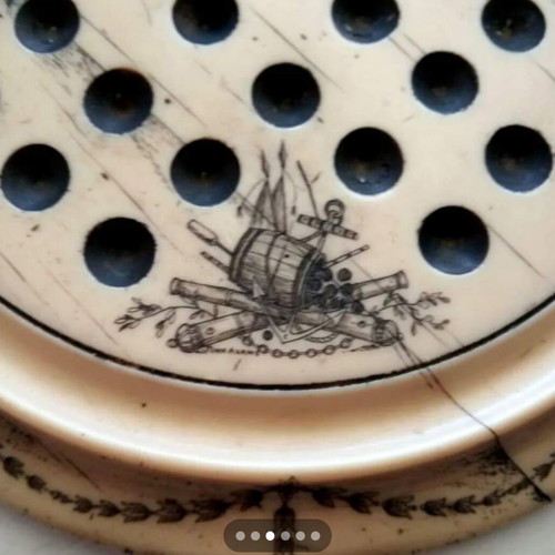 Solitaire scrimshaw game like new, 24 cm diameter
