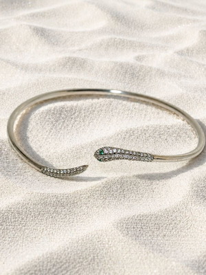 Handmade bracelet silver 925 and zircon new, silver color