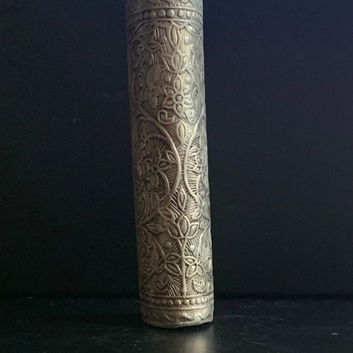 Bic lighter case silver used, carved design