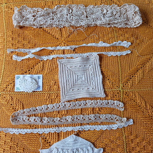 Lace samples for knitting used