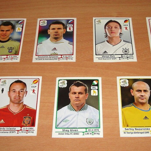 Αυτοκόλλητα Panini Euro 2012 σαν καινούργια, πακέτο 7 τεμάχια
