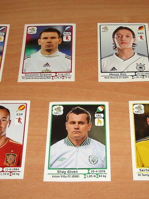 Αυτοκόλλητα Panini Euro 2012 σαν καινούργια, πακέτο 7 τεμάχια