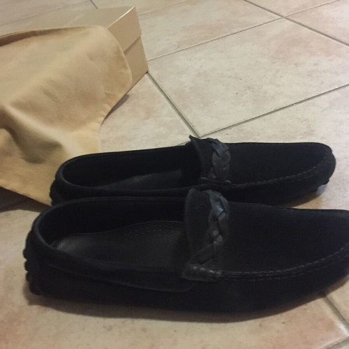 Sergio Rossi Black Suede Loafers No 45 used