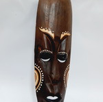 Large African hand-carved wooden mask, vintage 1990s