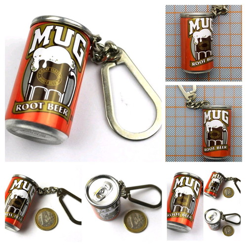 Pepsi Cola Mug Root Mini Beer Can Keychain USA 1998 like new