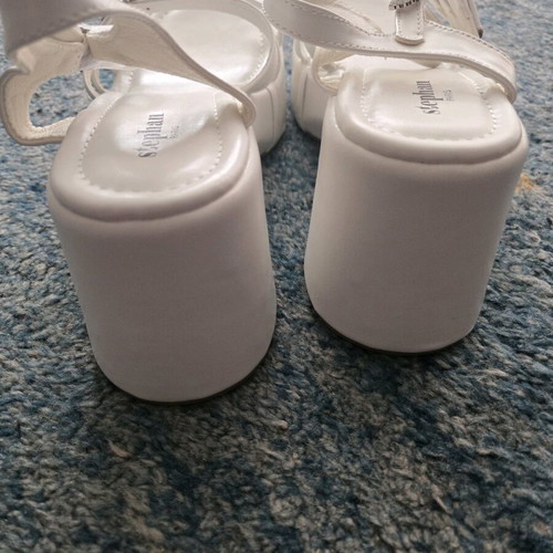 Stephan women's platform sandals size 41 new white with 9 cm heel
