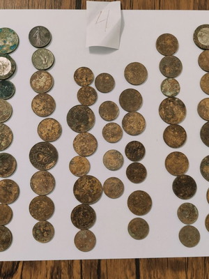 French coins Fifth Republic used, set of 73 pieces