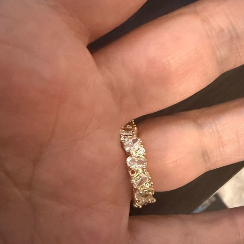 Ring with zircon Riviera band like new, gold color
