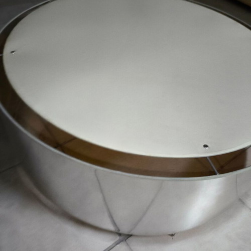 Ceiling light used with silver metal shade, 80cm diameter