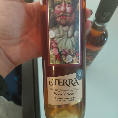 La Terra Organic Moschato Lemnos Sweet Wine 2 Bottles 500ml New