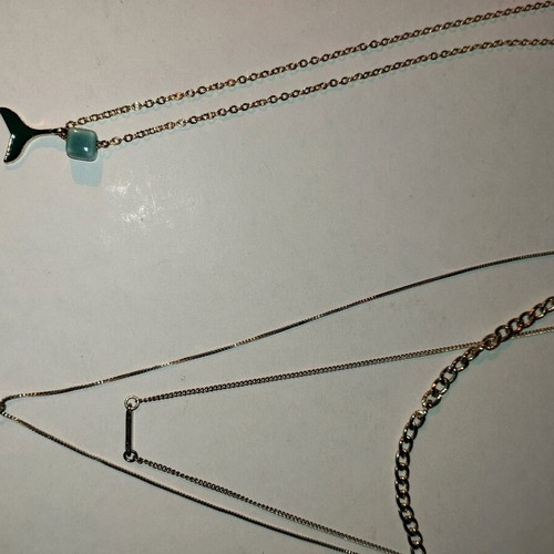 Necklaces new gold color from H&M and Jumbo with mermaid design