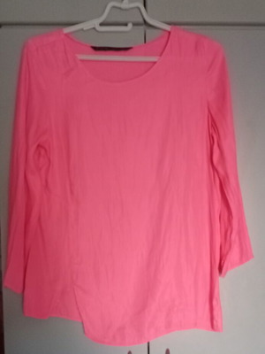 Zara Basic pink long-sleeve blouse like new, size M