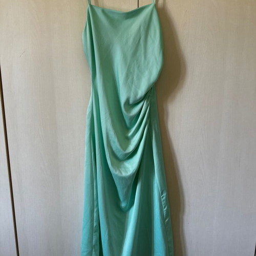 Midi satin dress green, like new, size S
