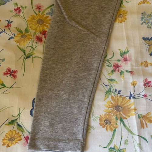 Adidas gray leggings like new with white logo print, size S