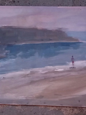 Watercolor used 72x50 with bather theme by P. Makris