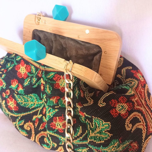 Large vintage woven shoulder bag, handmade