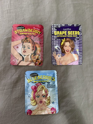SADOER fabric face mask set of 3, new