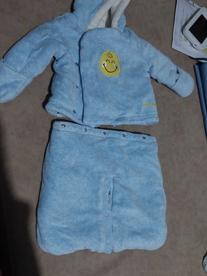 Baby sleeping bag 0-3 months used, light blue, 2 pieces