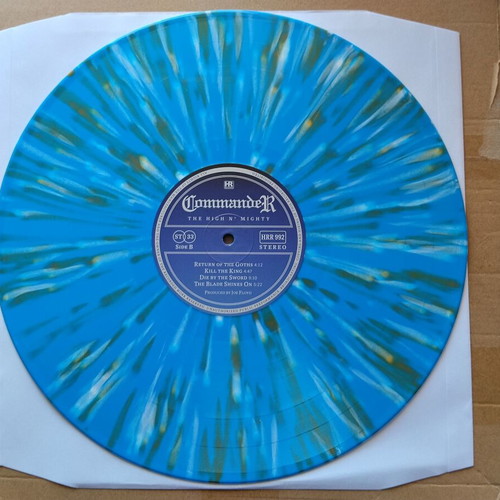 Commander The High 'n' Mighty LP blue with gold and white splatter, new