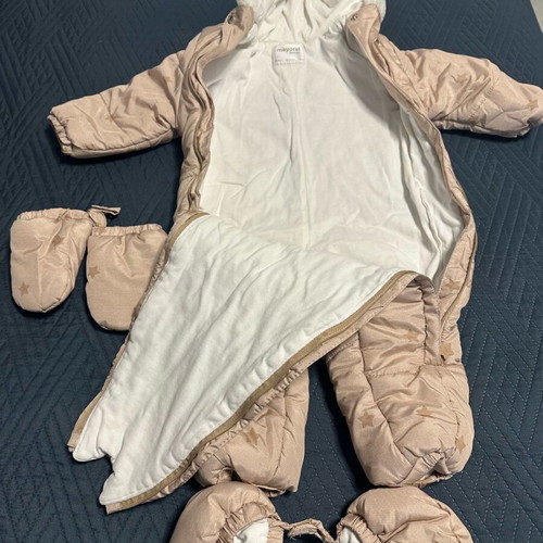 Mayoral Ecofriends Baby Jumpsuit like new, beige, 6-9 months