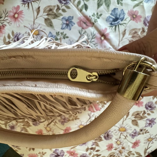 Boho H&M bag with fringes like new, beige