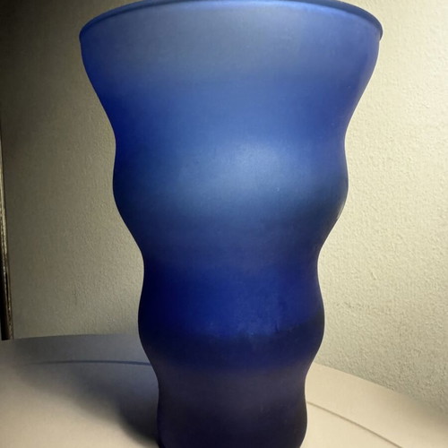Blue glass vase