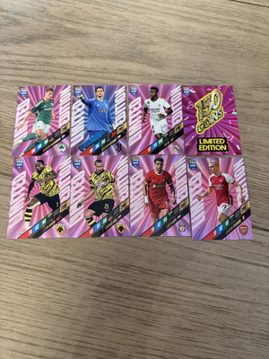 Panini FIFA 365 Adrenalyn XL Gold & Limited Edition Cards like new set of 8