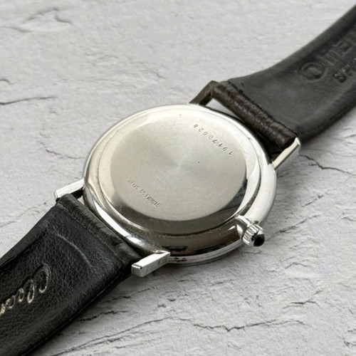 Longines Quartz 717 6033 vintage unisex dress watch used, brown leather strap