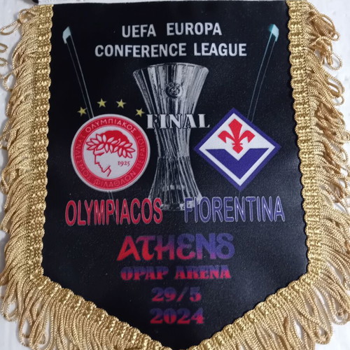 Collectible Banner Olympiacos Fiorentina Conference League 2024 Final New