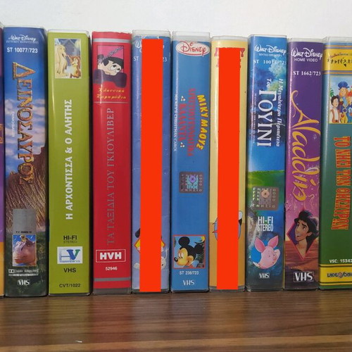 VHS video cassettes used, Disney cartoons and classic animated movies