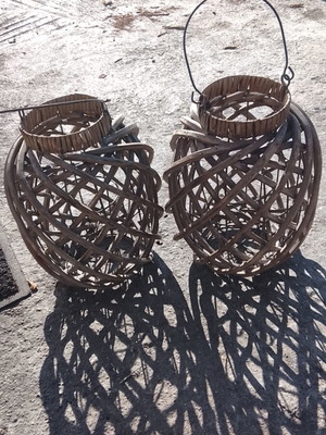 Boho Χειροποίητο Φανάρι από Μπαμπού & Ρατάν μεταχειρισμένο