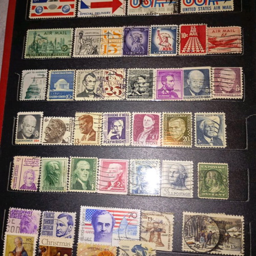 Stamp collection used with album