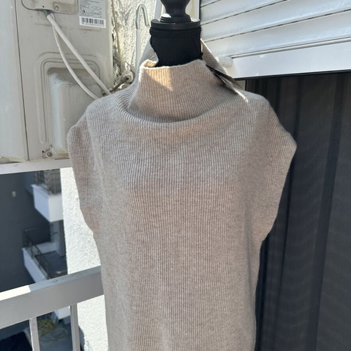 Massimo Dutti beige knitted vest dress