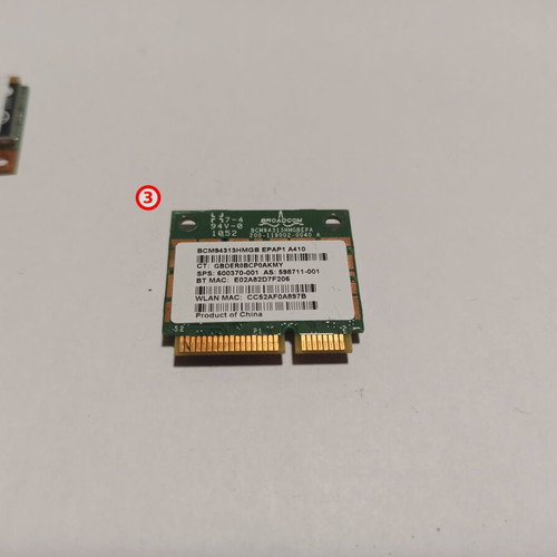 Laptop modem and WiFi cards used, set