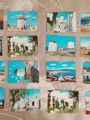 Vintage τουριστικές καρτ ποσταλ από την Μύκονο, πακέτο 16, σαν καινούργιο