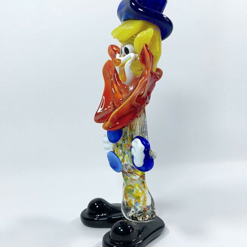 Murano Venetian Art Glass Clown Figurine 21cm H. like new