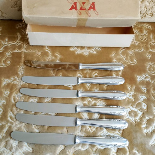 Vintage rostfrei knives set of 6 unused from 1960s