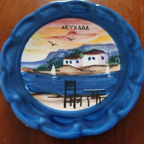Wall plate Lefkada like new, handmade ceramic