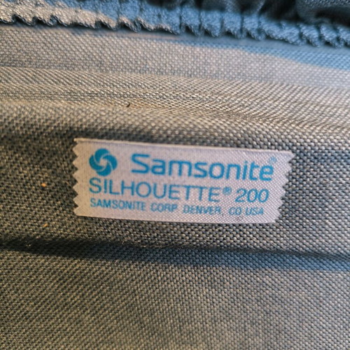Samsonite Silhouette 200 suitcase used, gray, 70s with laptop bag
