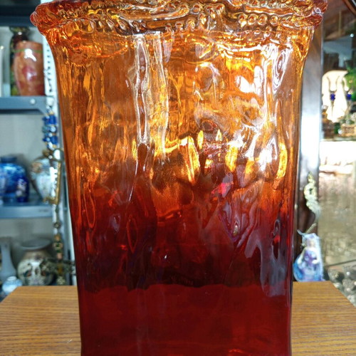 Decorative vase like new with medieval shades, glass