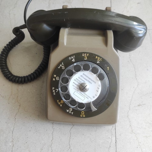 Telephone from the 1980s used, green wired