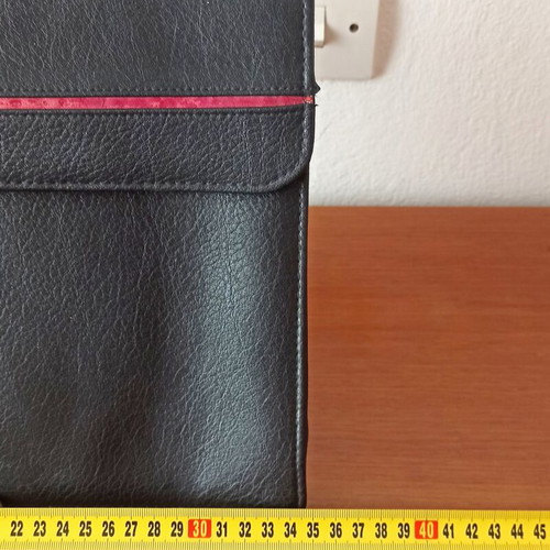 Vintage black briefcase used, 35 x 28 cm portfolio