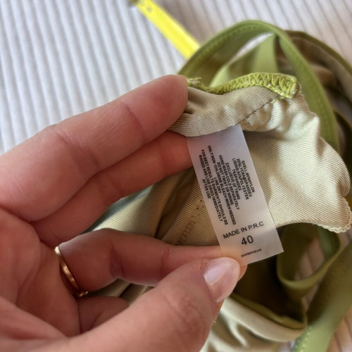 Forebelle swimsuit green pistachio with wooden buttons size M new