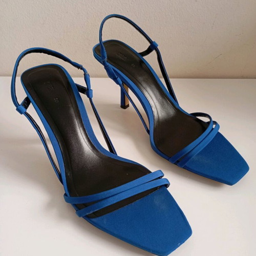 Zara satin women's sandals size 39 like new blue